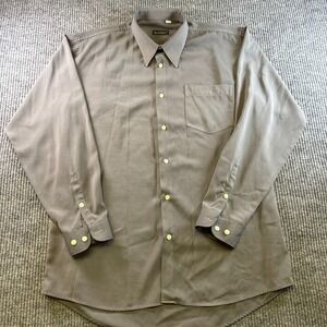 Wall Street Mens XL Gray Button Front Dress Shirt Long Sleeve Career Office
